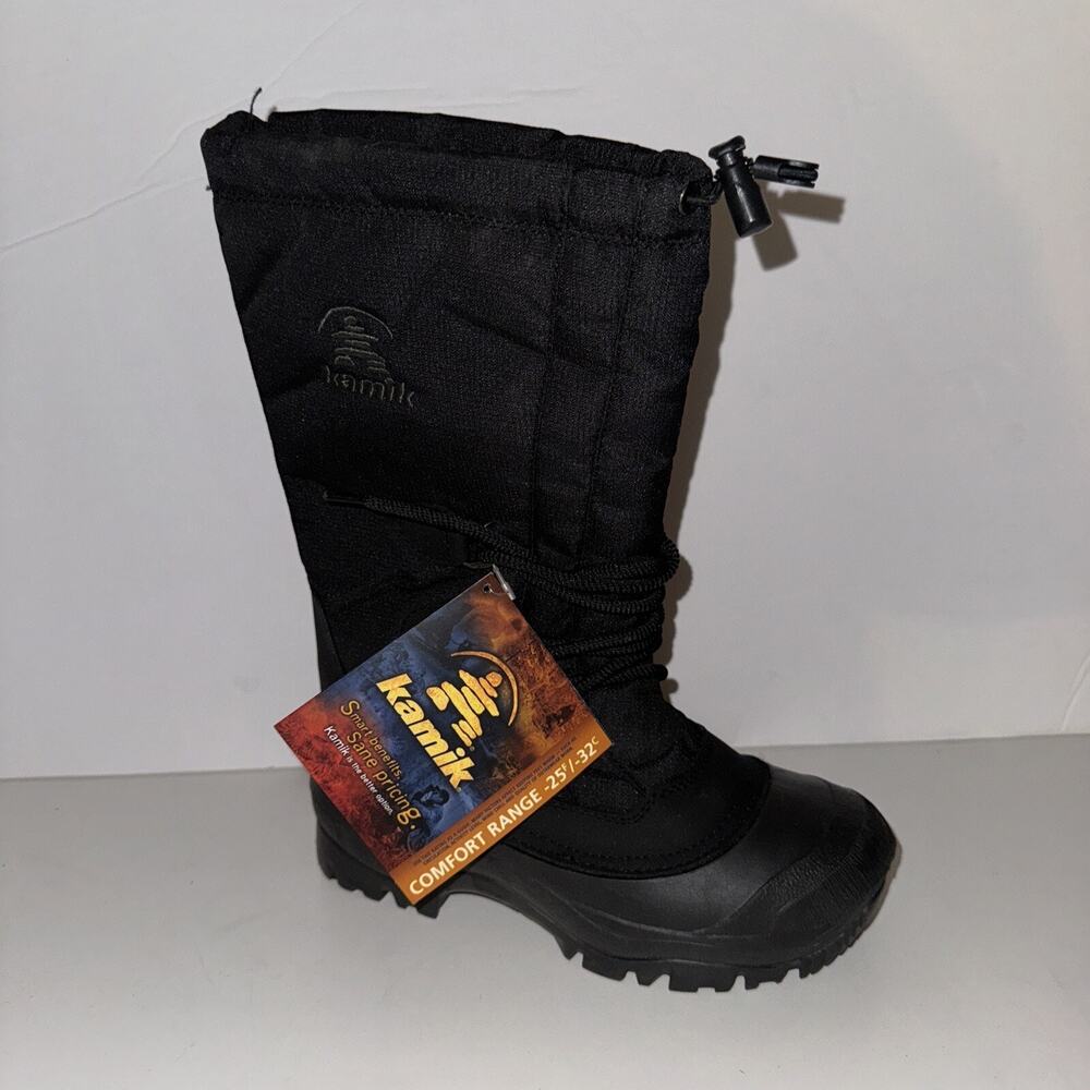 Kamik Laura Winter Snow Boots Size 5 Black Waterproof Insulated Wool Felt NIB